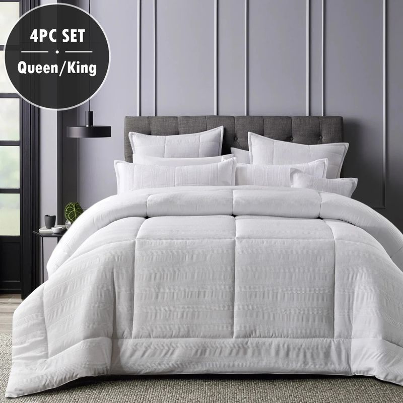 Bianca Porter Comforter Set White Queen/King