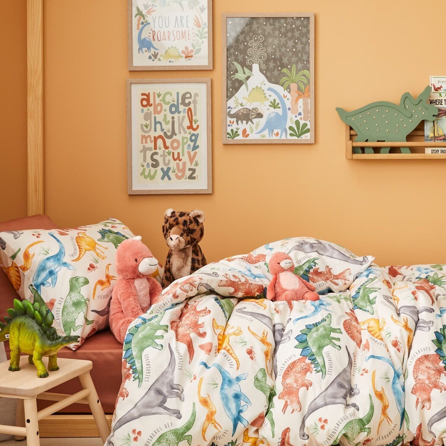 Jiggle &amp; Giggle Prehistoric Quilt Cover Set: Double
