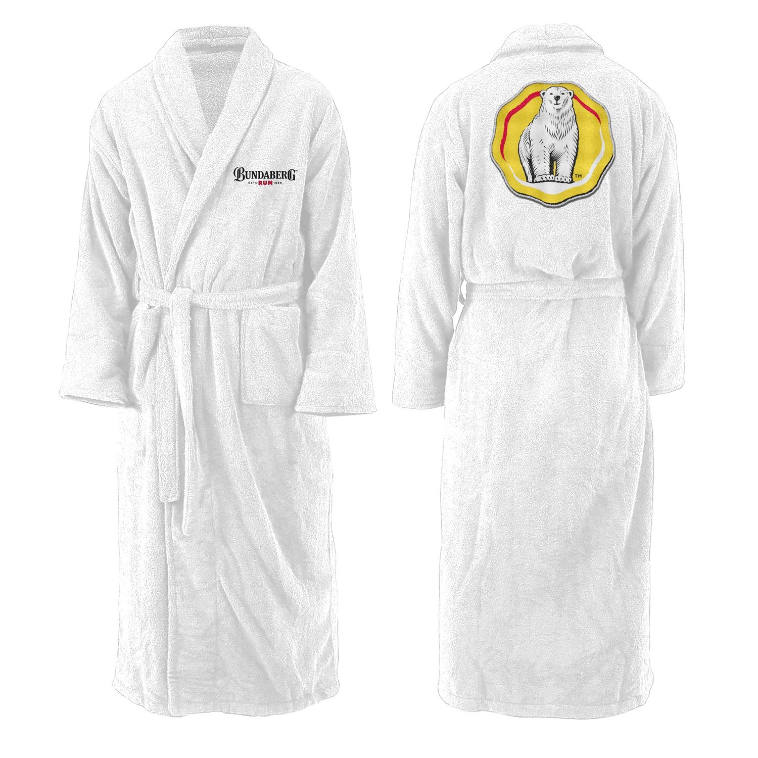 Bundaberg Rum Men’s Long Sleeve Robe – White