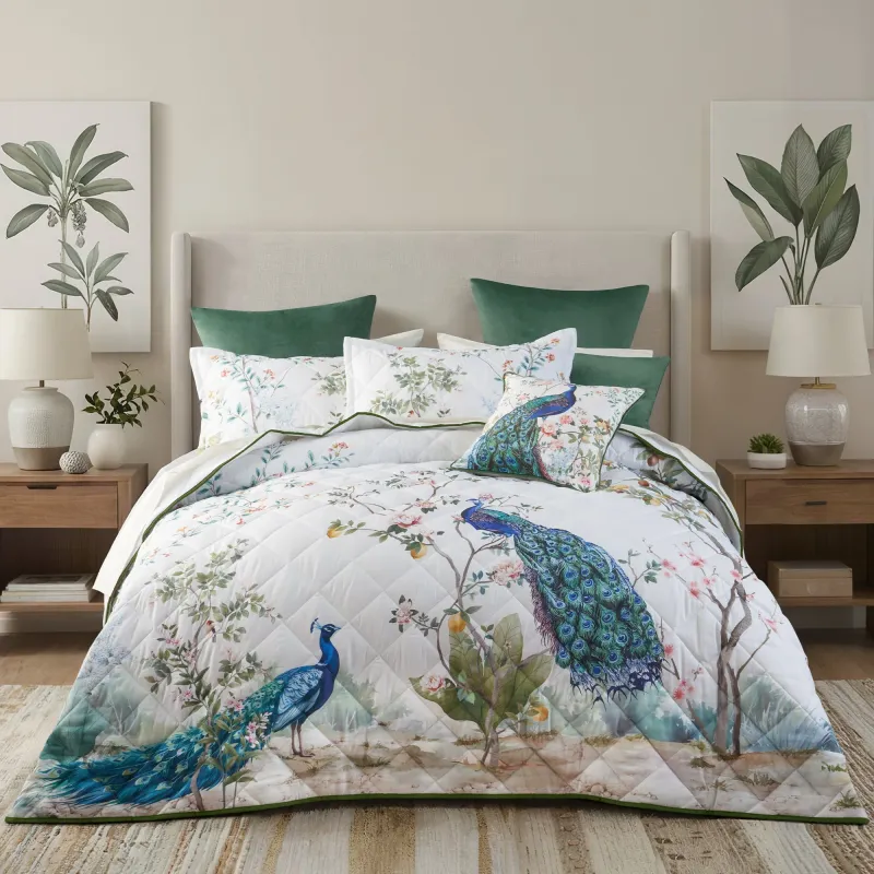 Bianca Priya Bedspread Set White: King
