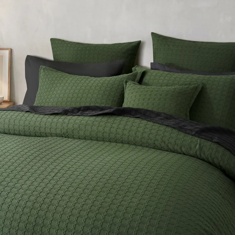 Bianca Mossbury Bedspread Set – Olive: Queen