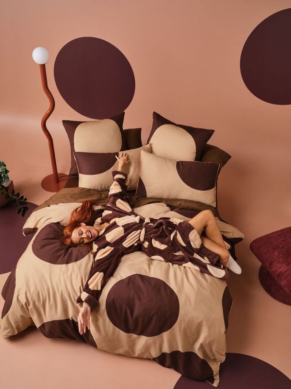 LINEN HOUSE Pluto Clay Quilt Cover Set: Queen