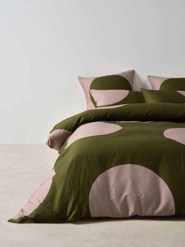 LINEN HOUSE Pluto Olive Quilt Cover Set: King