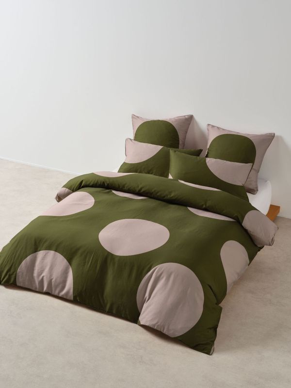 LINEN HOUSE Pluto Olive Quilt Cover Set: Queen