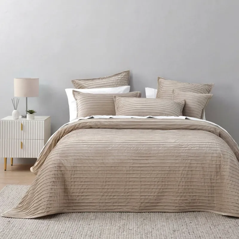 Bianca Saphira Coverlet Set – Latte: Super King Bianca Saphira Coverlet Set – Latte: Super King