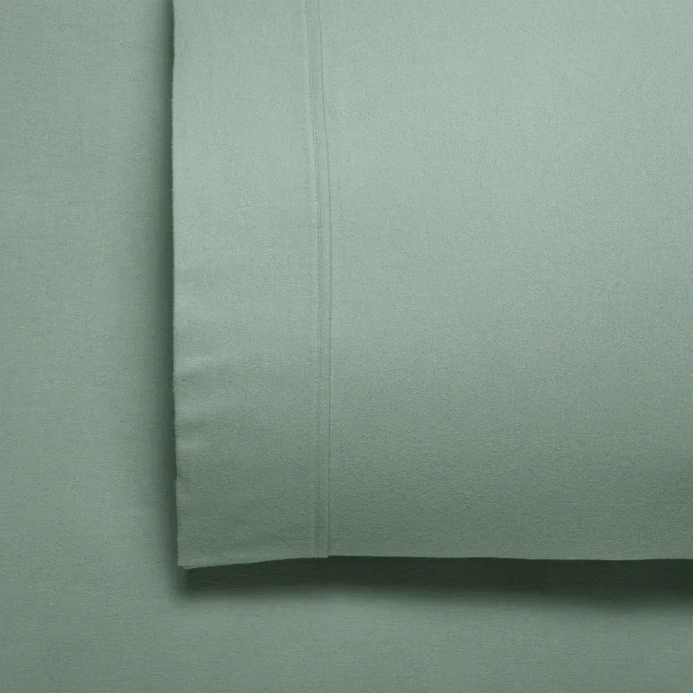 Bianca Fletcher Flannelette Sheet Set – Sage: Super King