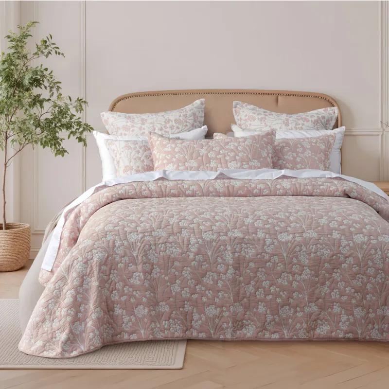 Bianca Myra Blush Bedspread Set: Single