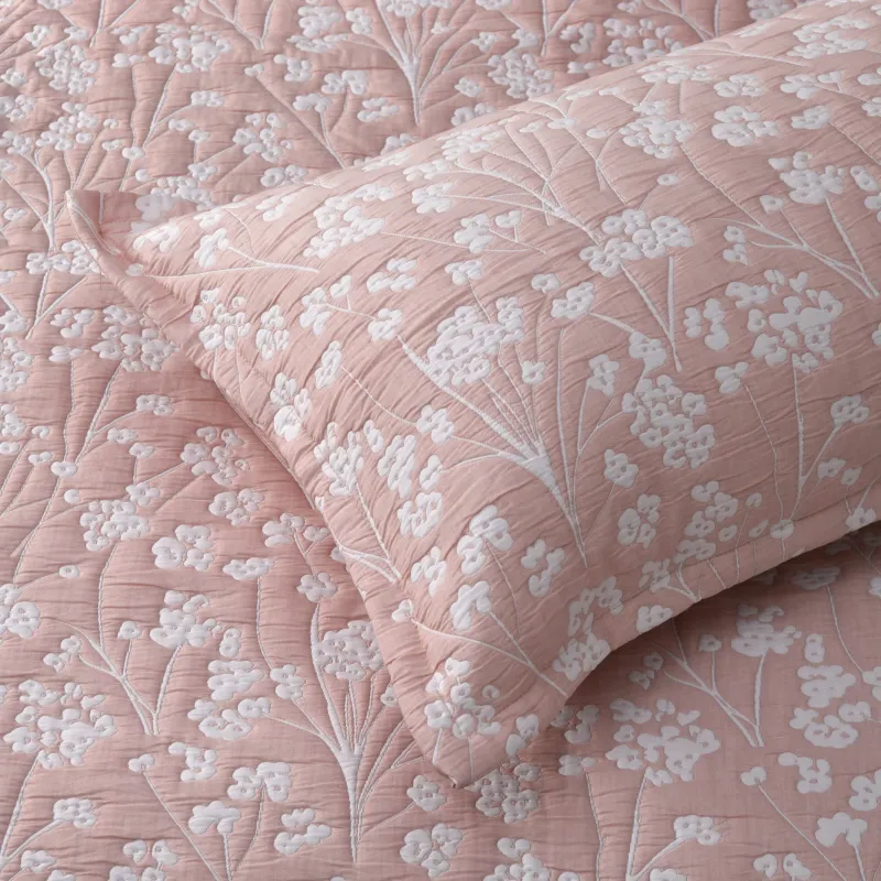 Bianca Myra Blush Bedspread Set: Single