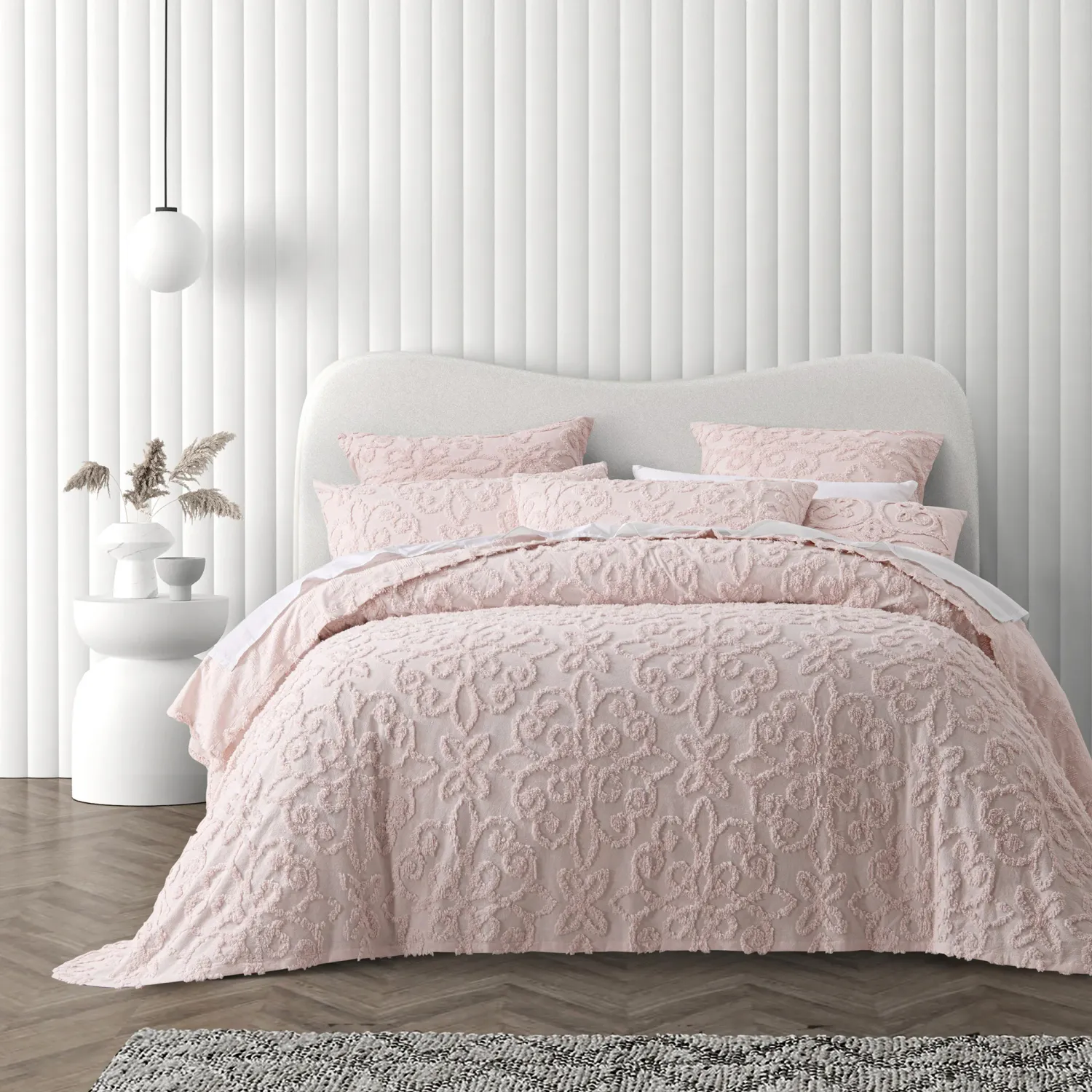 Bianca Ella Blush Bedspread Set: King Bianca Ella Blush Bedspread Set: King