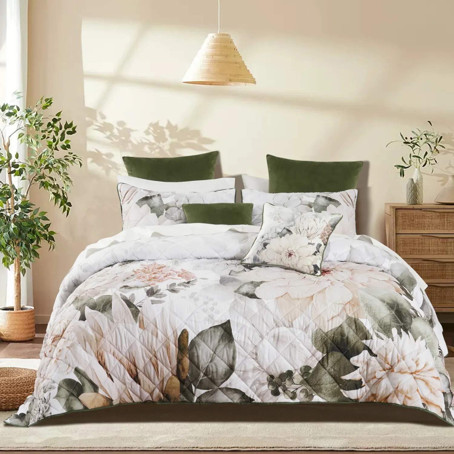 Bianca Giselle Coverlet Set – White: Super King