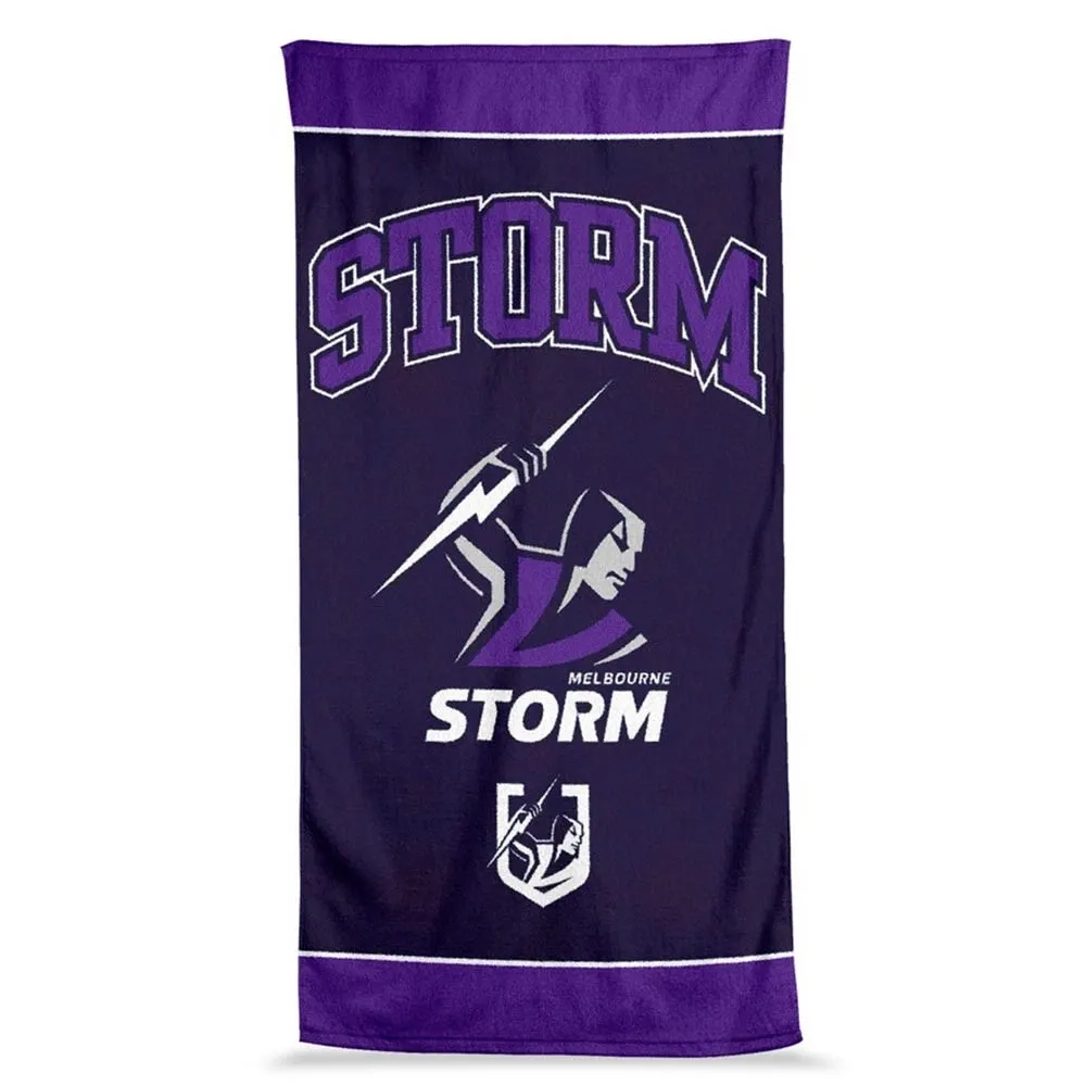 Melbourne Storm Jumbo Beach Towel. Official NRL Team Logo