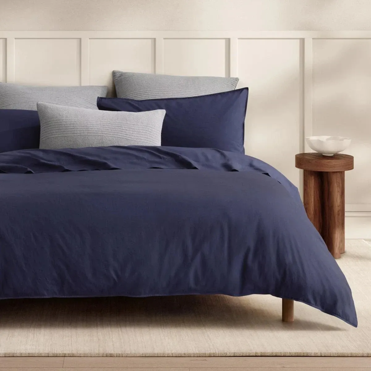 Sheridan Bayley Deep Sea Washed Percale Quilt Cover Set: King Sheridan Bayley Deep Sea Washed Percale Quilt Cover Set: King