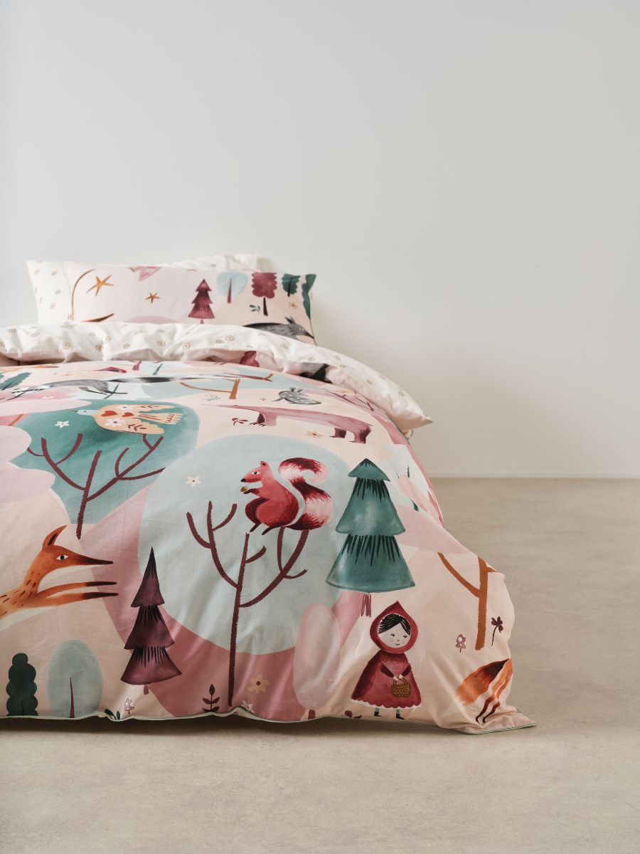 Linen House Kids Folk Woodland Quilt Cover Set: Double