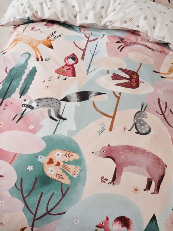 Linen House Kids Folk Woodland Quilt Cover Set: Single