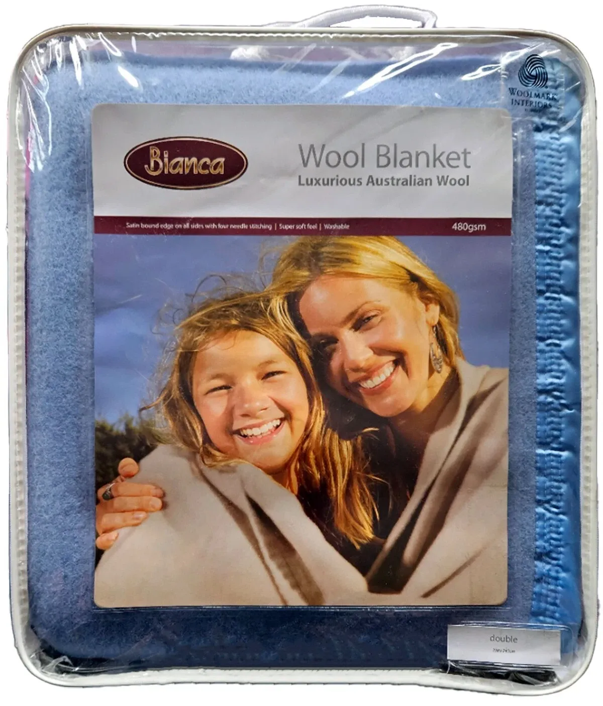 Bianca Australian Wool Blanket – Blue: Double