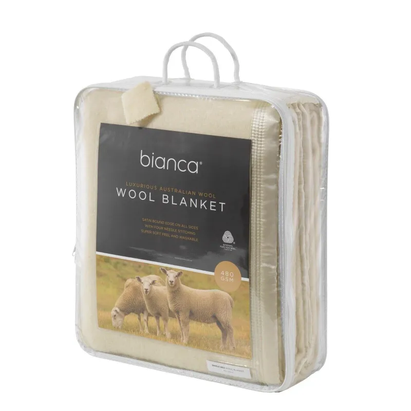 Bianca Australian Wool Blanket – Cream: King
