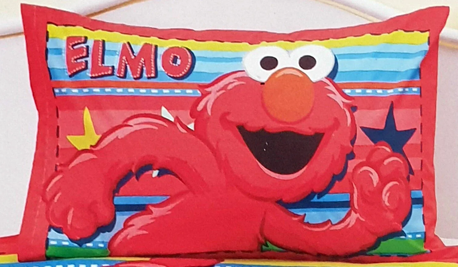 Elmo Pillowcase – Printed Stars &amp; Stripes Design