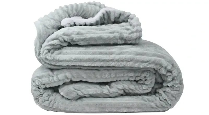 Bas Phillips QUEEN New York Ribbed Blanket Silver