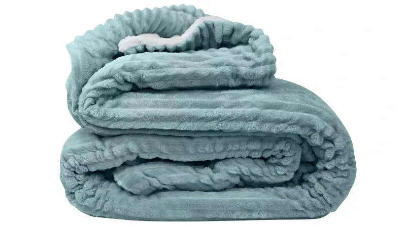 Bas Phillips QUEEN New York Ribbed Blanket Marine Blue