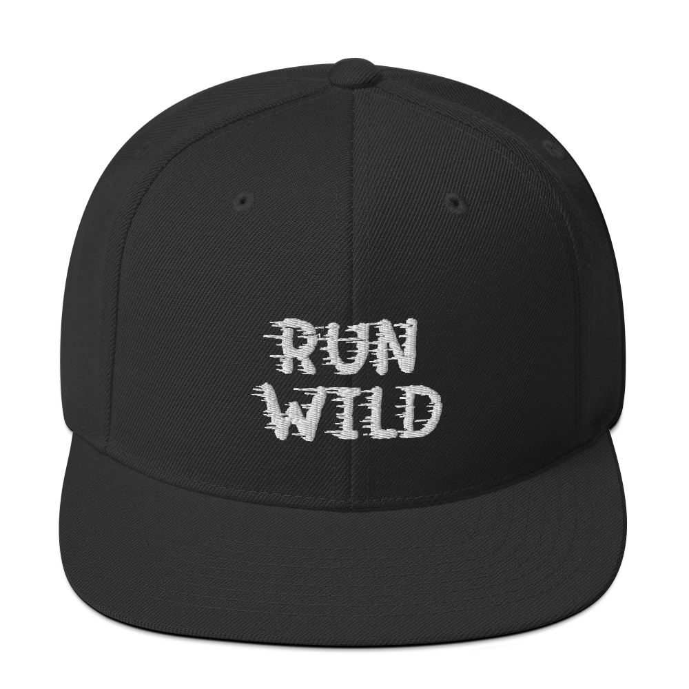 RUN WILD Black Snapback Hat