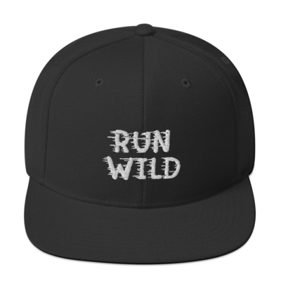 RUN WILD Black Snapback Hat