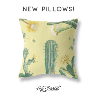 Vintage Cactus (Yellow) - Premium Pillow