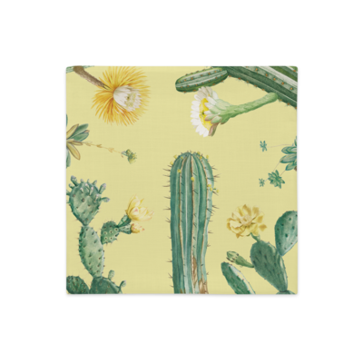 Vintage Cactus (Yellow) - Premium Pillow Case