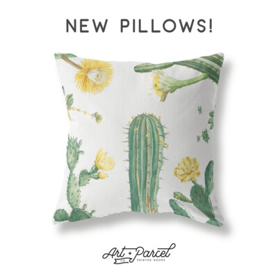 Vintage Cactus (White) - Premium Pillow