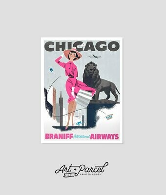 Vintage Chicago - Braniff Airways | Fine Art Print