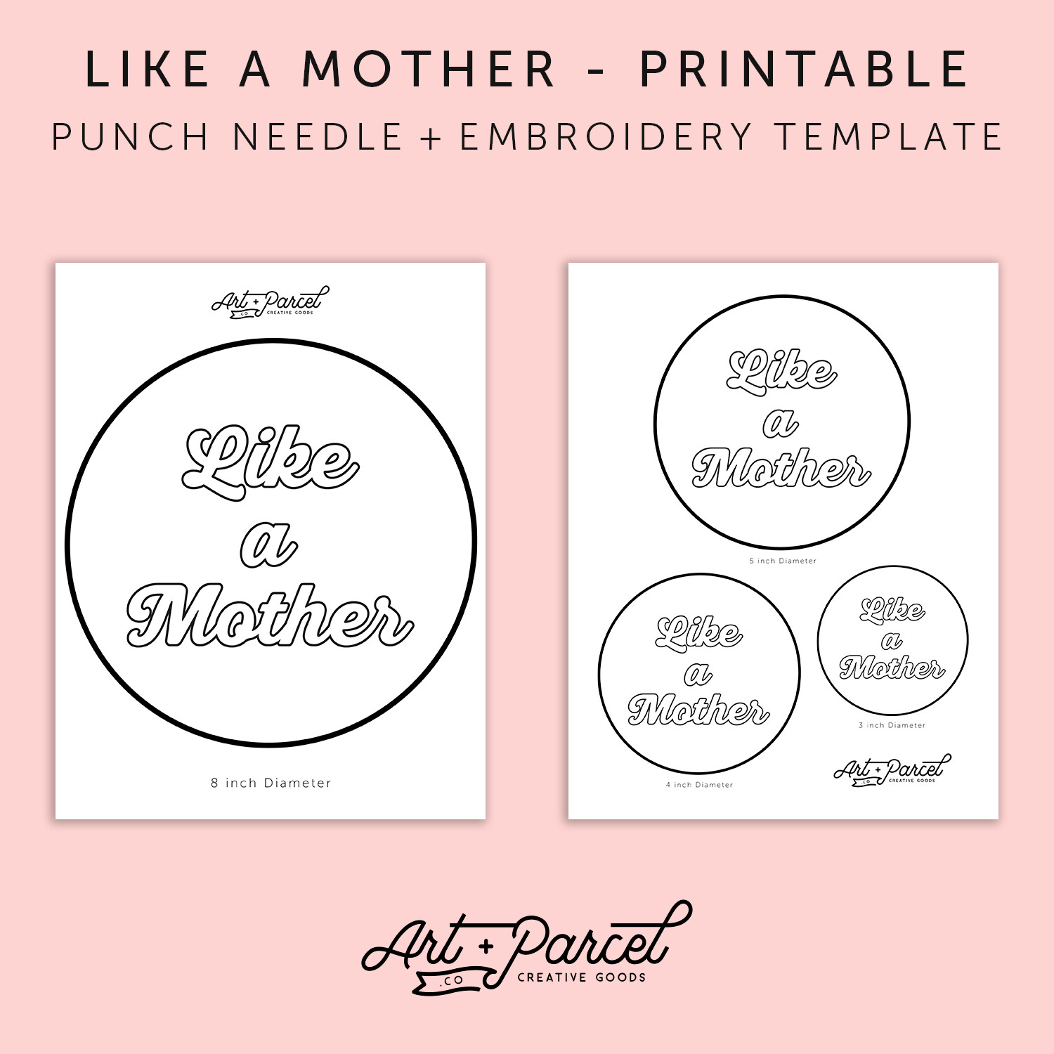 Like a Mother - Punch Needle/Embroidery Templates