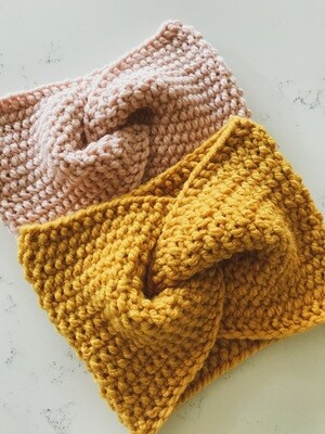Knotty Knit Headband - Mustard