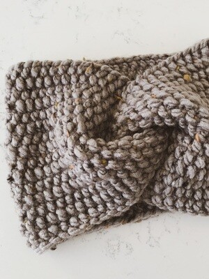 Knotty Knit Headband - Earthy Tweed
