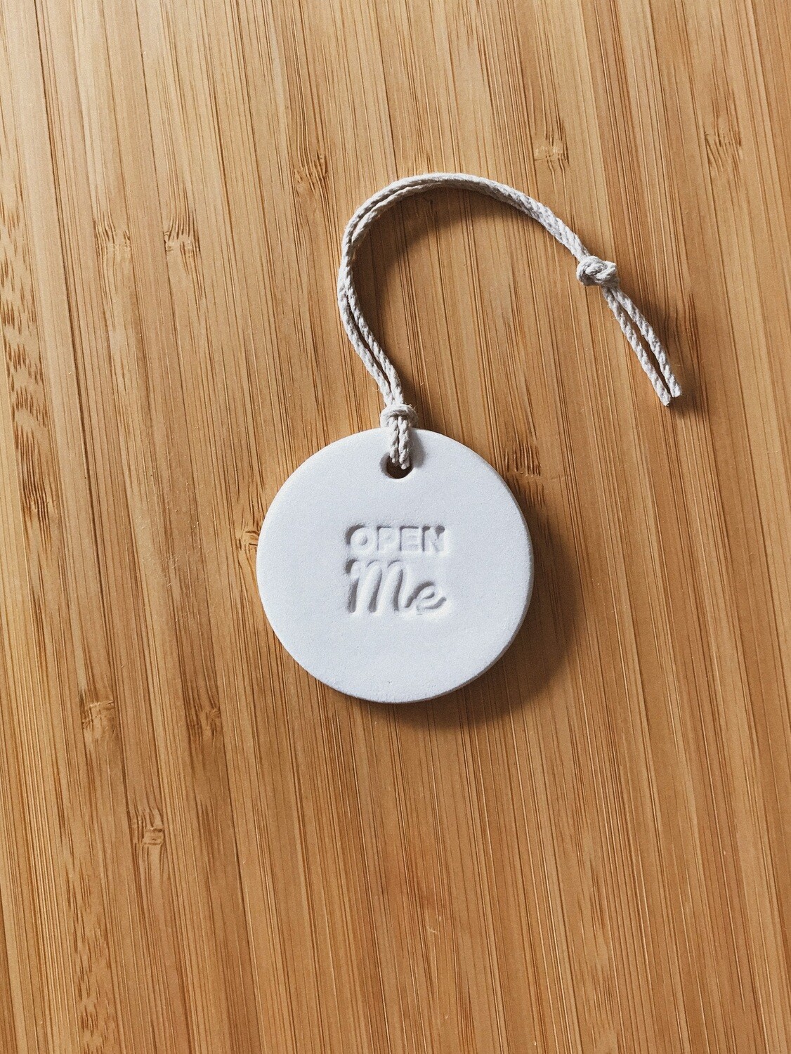 Clay 'Open Me' Tag | Décor - All White