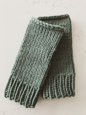 Knit Fingerless Gloves - Agave