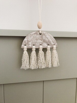 Clay Décor Hanger + Diffuser - Hand Marbled Arch w/ Wooden Bead