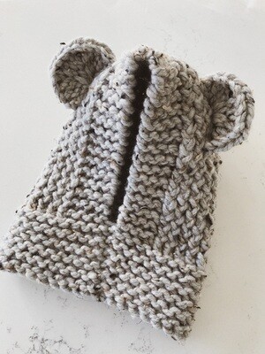 Baby Bear Hoody - Grey Marble in 6 to 12 Month Range