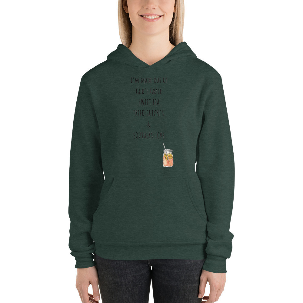 Southern comfort Unisex hoodie, Primary color: Heather Forest, Size: S