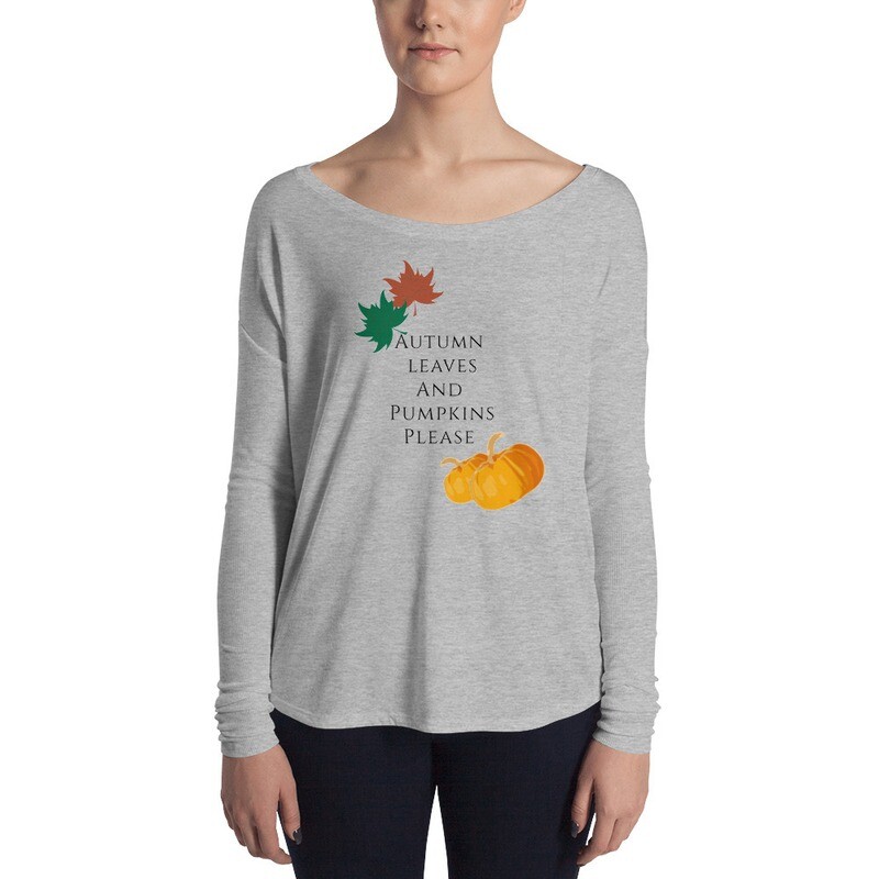 Ladies&#39; Long sleeve Fall Autumn Shirt | Pumpkins and Leaves
