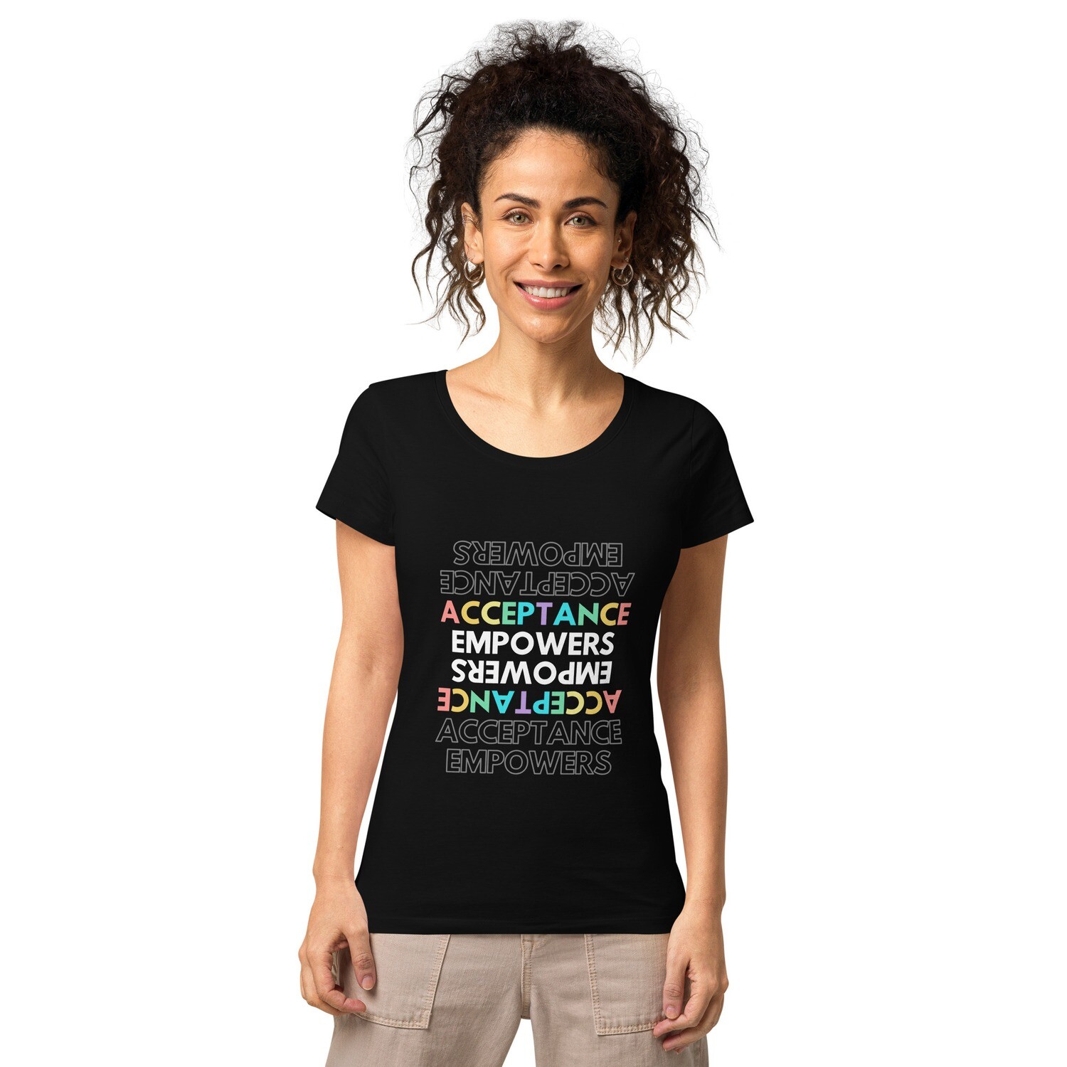 Acceptance Empowers Women’s basic organic t-shirt, Size: S