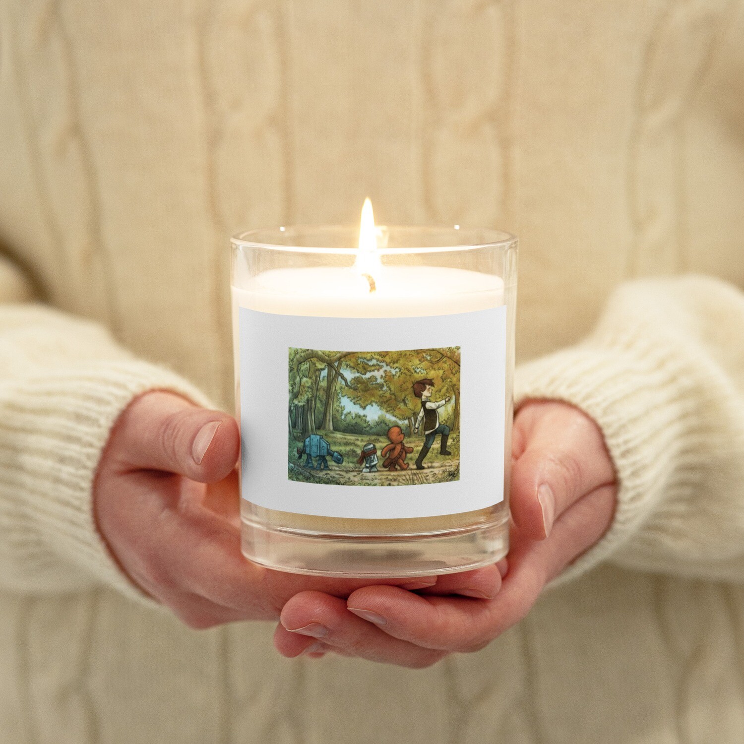 Winnie the Pooh Star Wars Crossover Glass Jar Soy Wax Candle