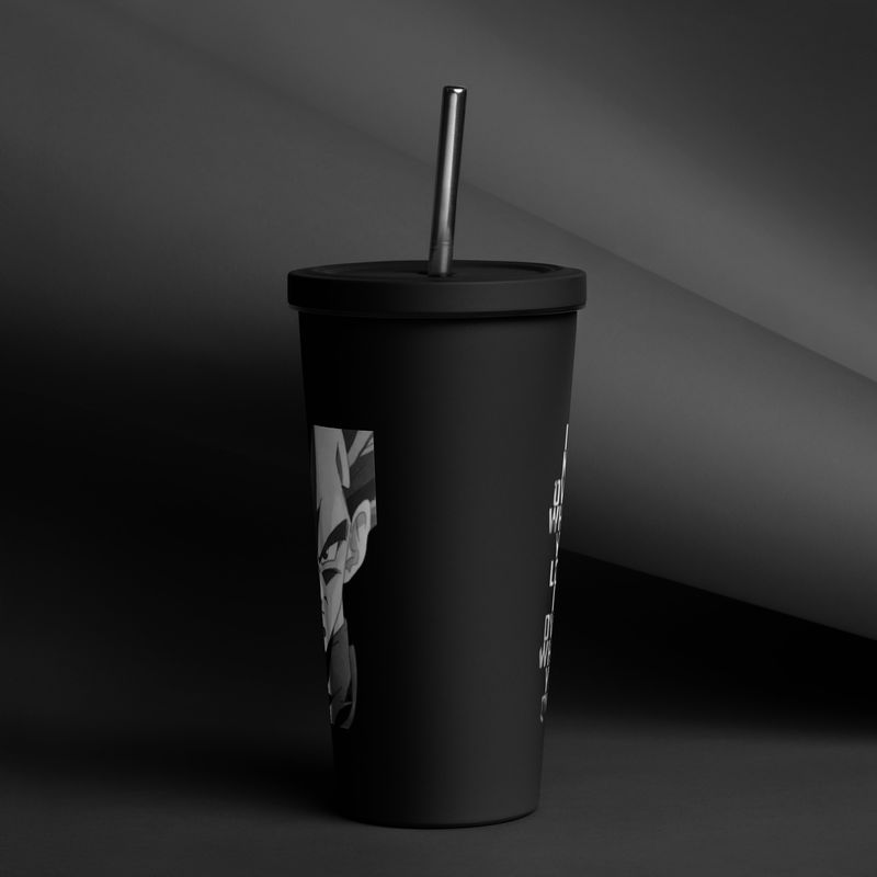 Vegeta anime motivational Insulated tumbler with a straw