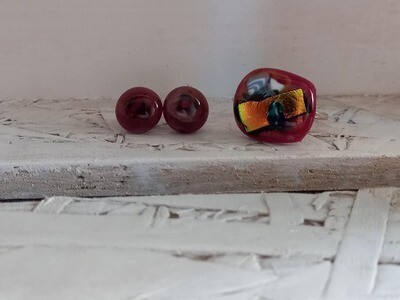 oorringen sterkers gesmolten glas roodpaars oorringen sterkers gesmolten glas roodpaars
