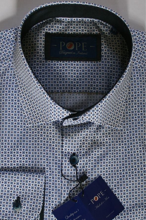 Blue and White Square Pattern