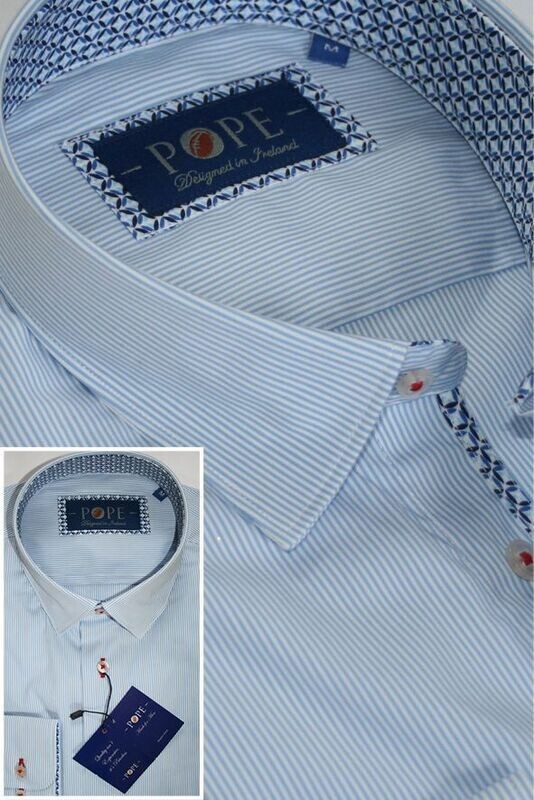 Fine Blue and White Pinstripe