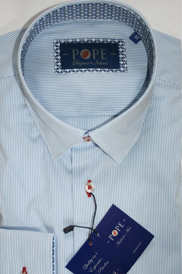 Fine Blue and White Pinstripe