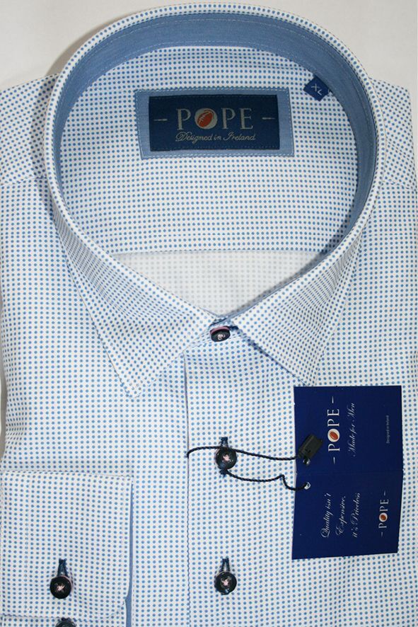 Fine Pin Dot, with Light Blue Inlay