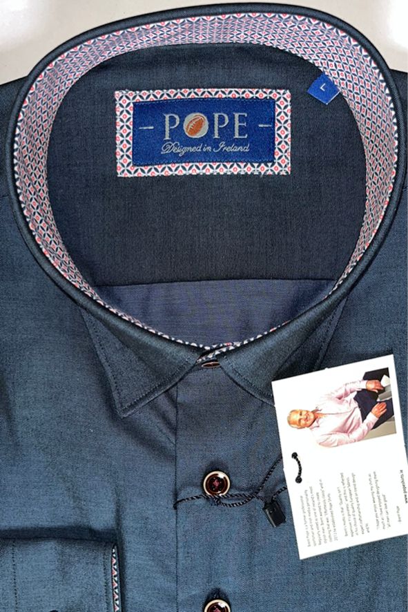 Plain Navy with Red Collar Inlay