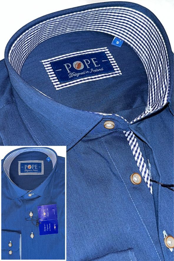 Navy with Blue Check Collar