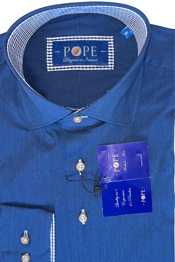 Navy with Blue Check Collar