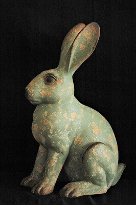 Hase 41cm, shabby chic, grün